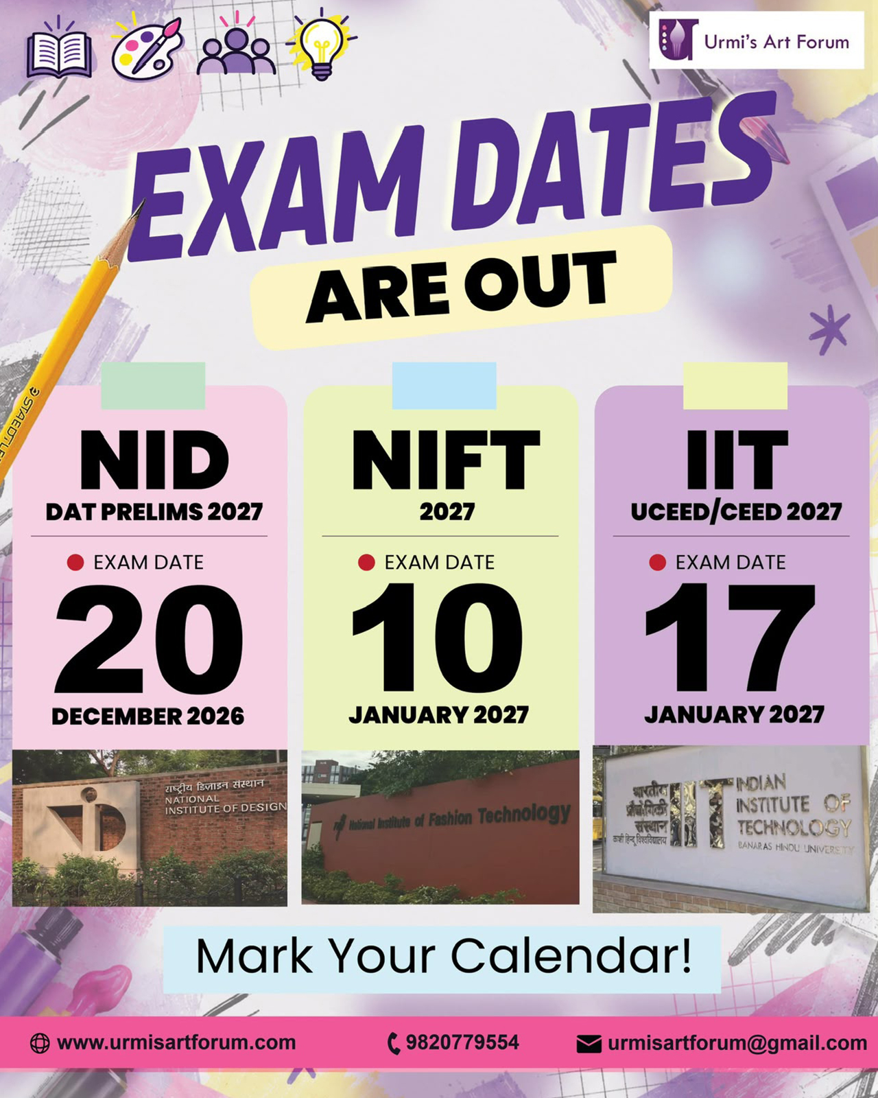 Urmi's Art Forum (uaf) NID DAT Mains 2026
